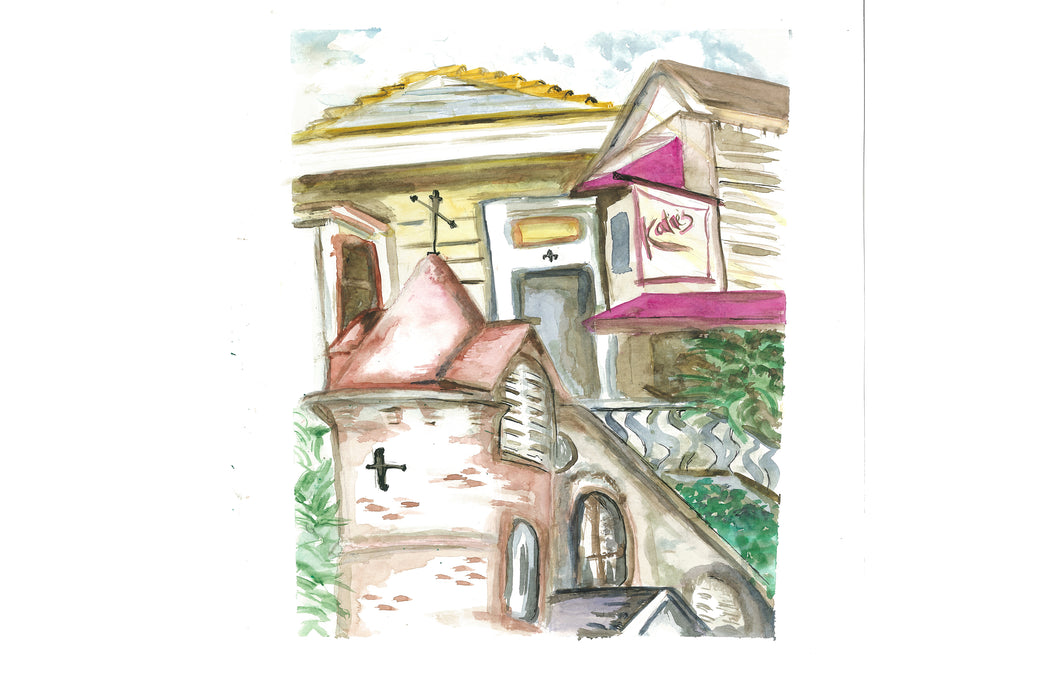 Rusty Staub's New Orleans #1 Original Watercolor on Paper