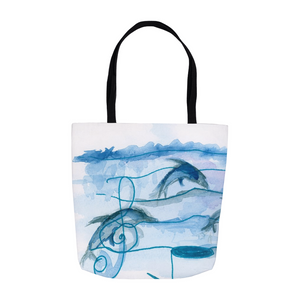 Dolphins & Music Tote Bags