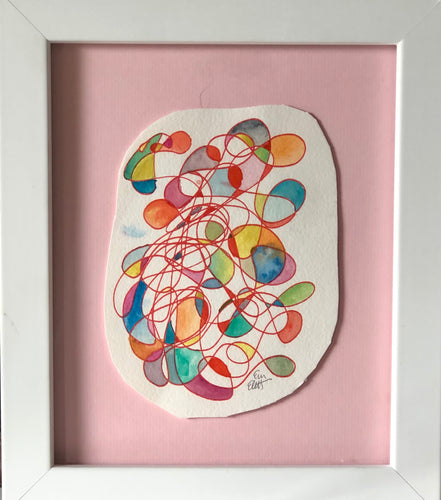 The Elegant Universe Within, Pink Matte#1, Original Watercolor on Paper